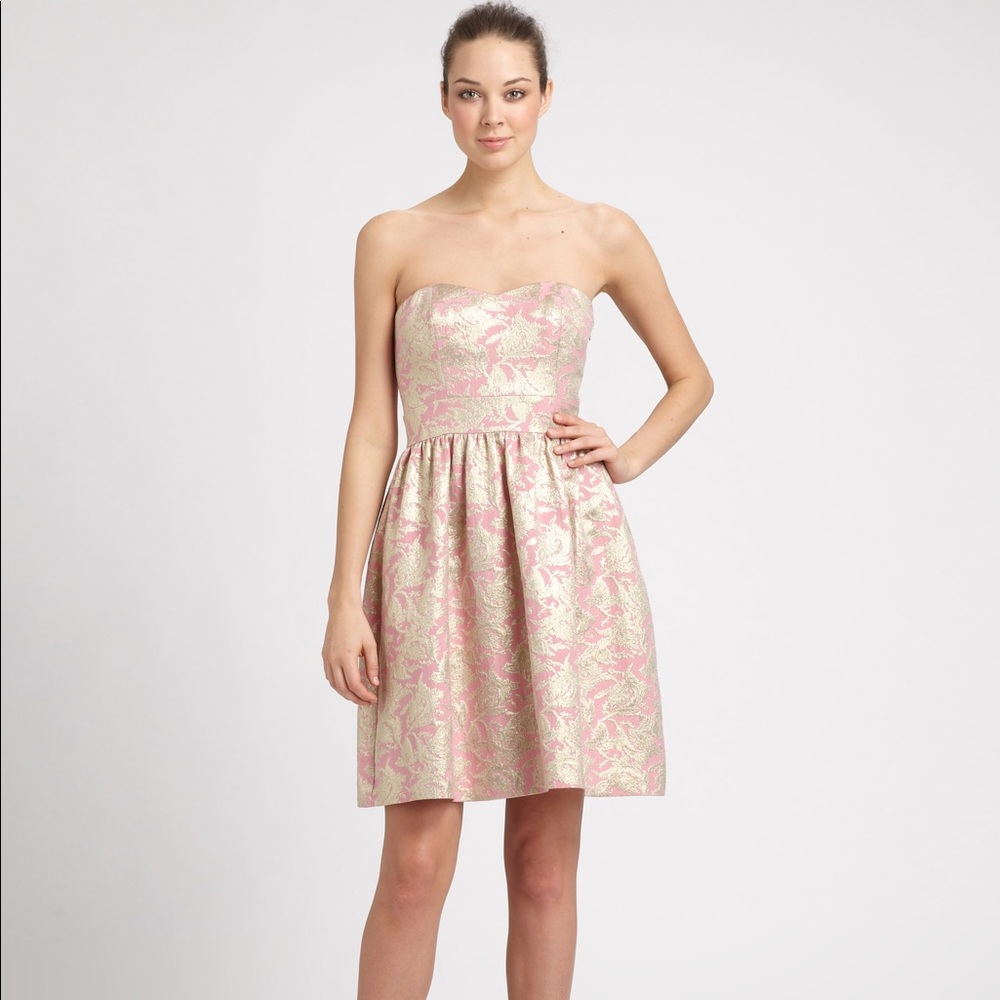 Jacquard Pink & Gold Laundry by Shelli Segal Dress